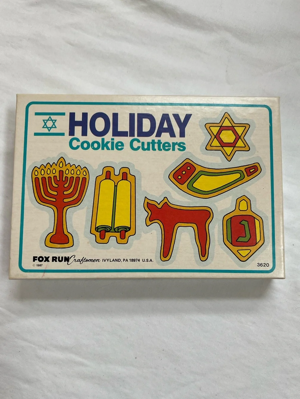 Jewish Cookie Cutters Set of 6 Fox Run Metal Hanukkah Vintage Holiday Cutters